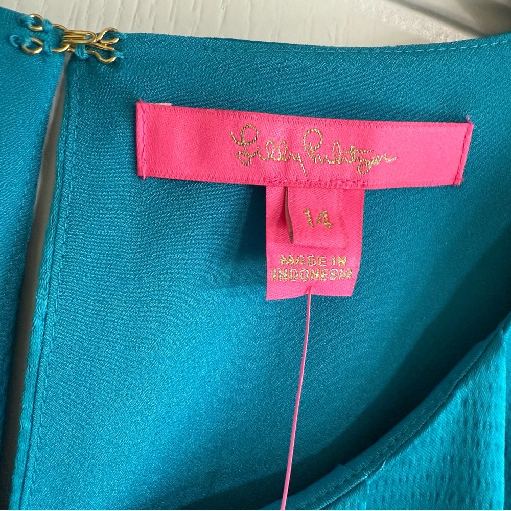 Lilly Pulitzer Blakelynn Elbow Puff Sleeve Top size 14 - Picture 3 of 7
